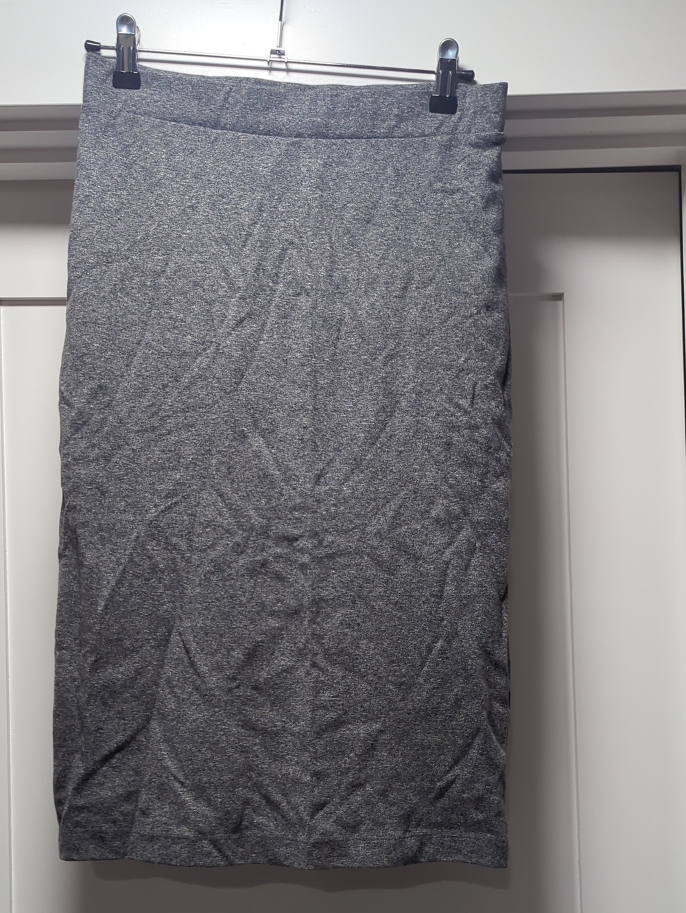 Divided Grey Knit Pencil Skirt